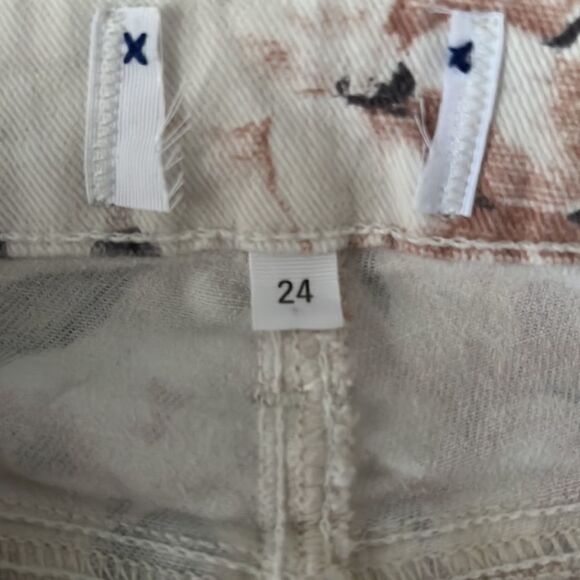 ‎PAIGE COLETTE CROP FLARE FLOWERED JEANS SIZE 24 - Picture 10 of 12